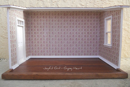 Dollhouse Miniature 1/12 Scale Shabby Roombox Display Diorama