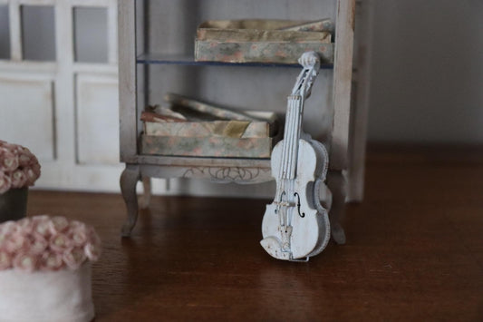 1/12 Dollhouse Blue Violin Brocante Decor