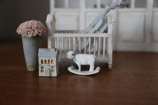 1/12 Dollhouse Blue Dolls House  Brocante Nursery